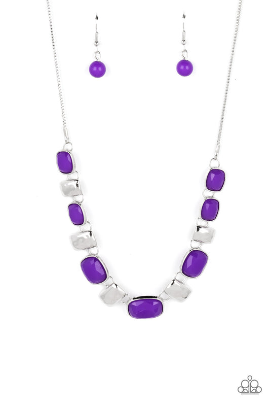 Polished Parade - Purple Necklace Earring set