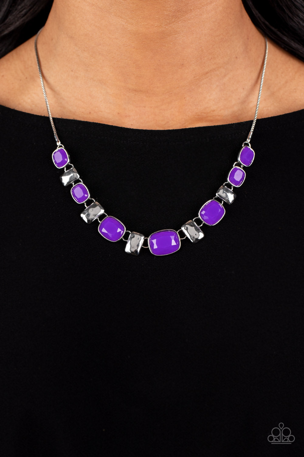 Polished Parade - Purple Necklace Earring set