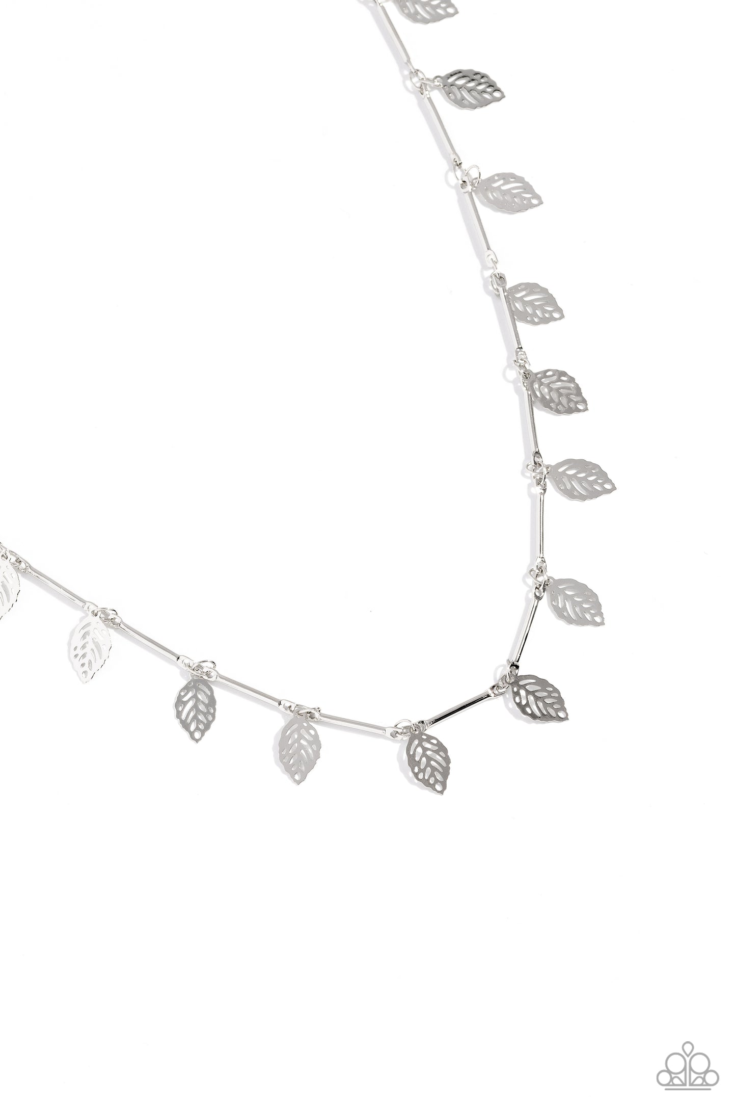 LEAF a Light On - Silver Necklace Earring Set