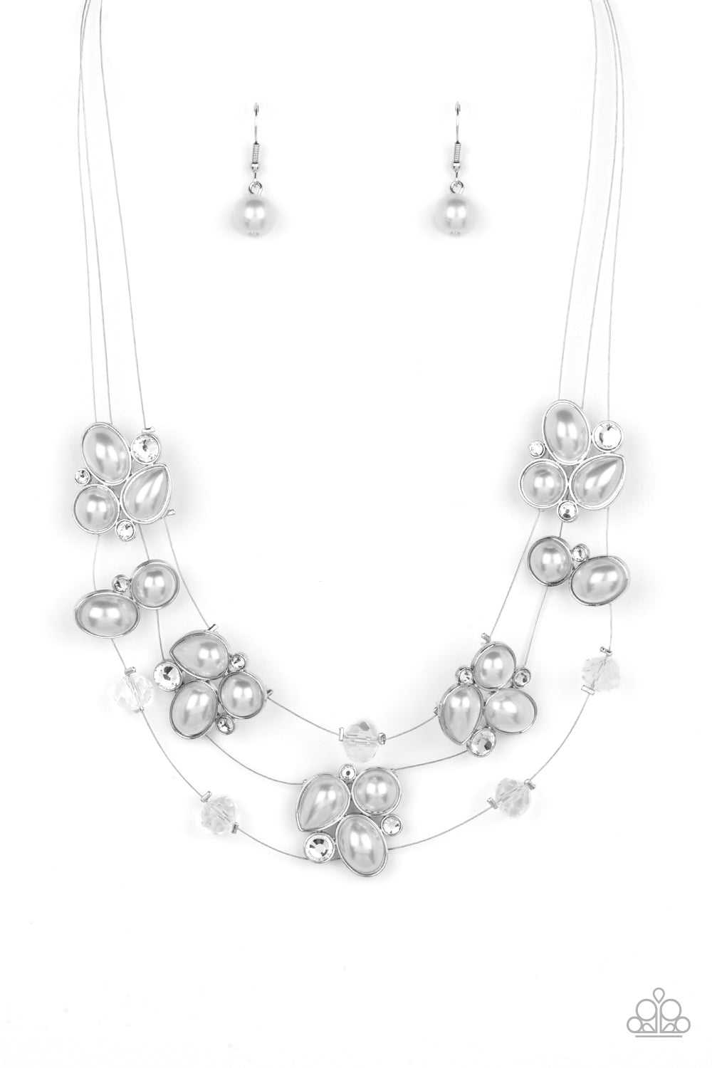 Snow Angels - White Necklace Earring Set