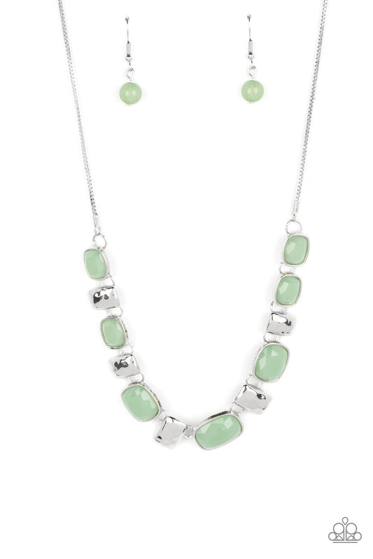 Polished Parade - Green Necklace Earring Set