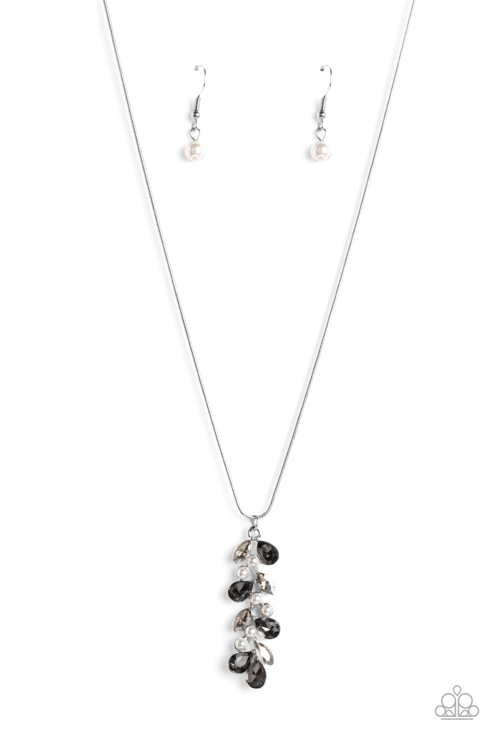 Pearls Before VINE - Silver Necklace Earring Set