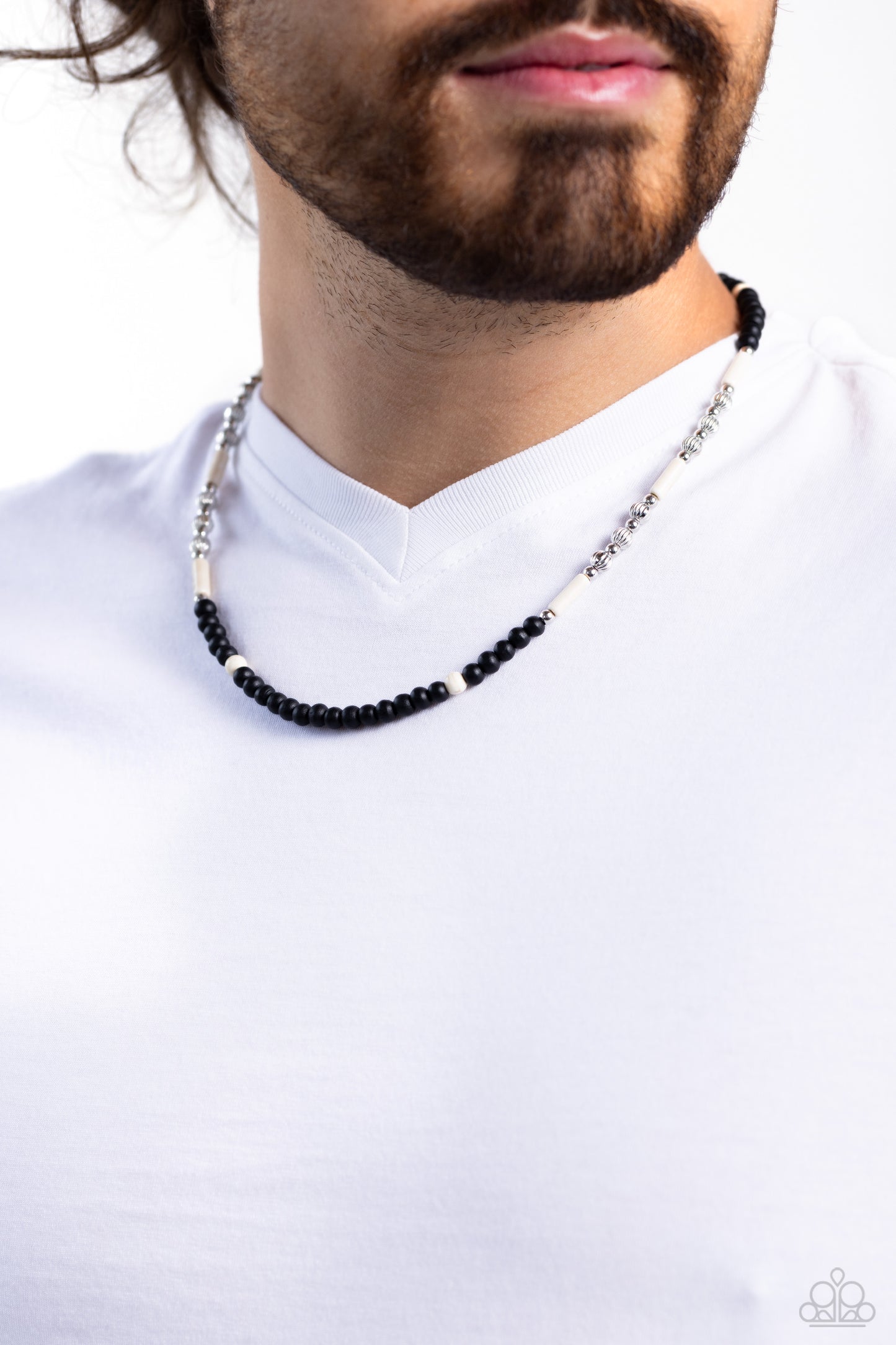 Volcanic Valiance - White Urban Necklace ForMen