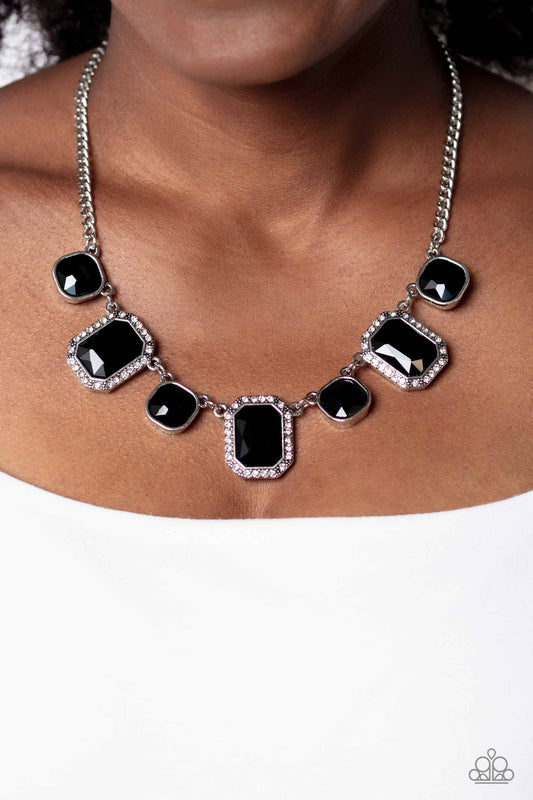 Royal Rumble - Black Necklace Earring Set