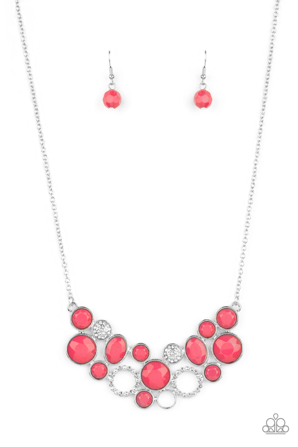 Extra Eloquent - Pink Necklace  Earring Set