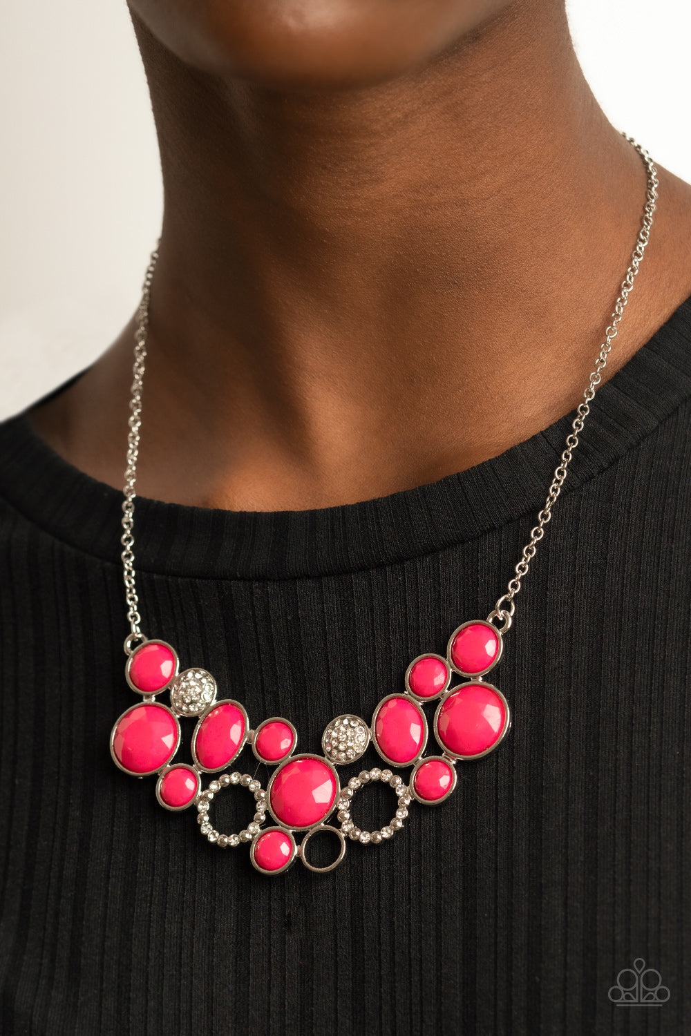 Extra Eloquent - Pink Necklace  Earring Set