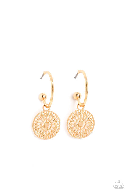 Mandala Maiden Gold Hoop Earrings