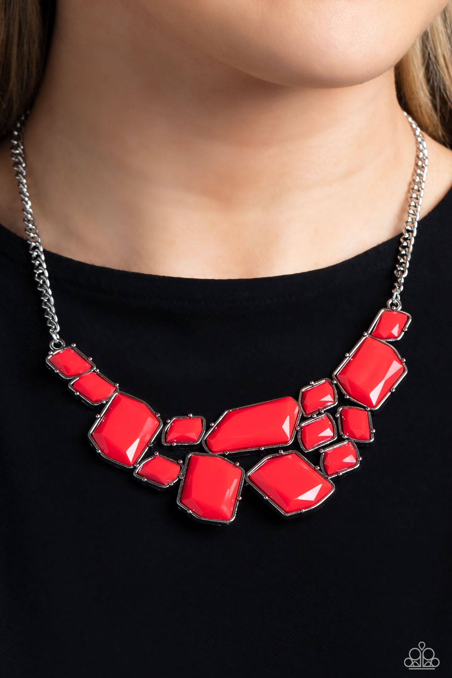 Energetic Embers - Red Necklace Earring Set