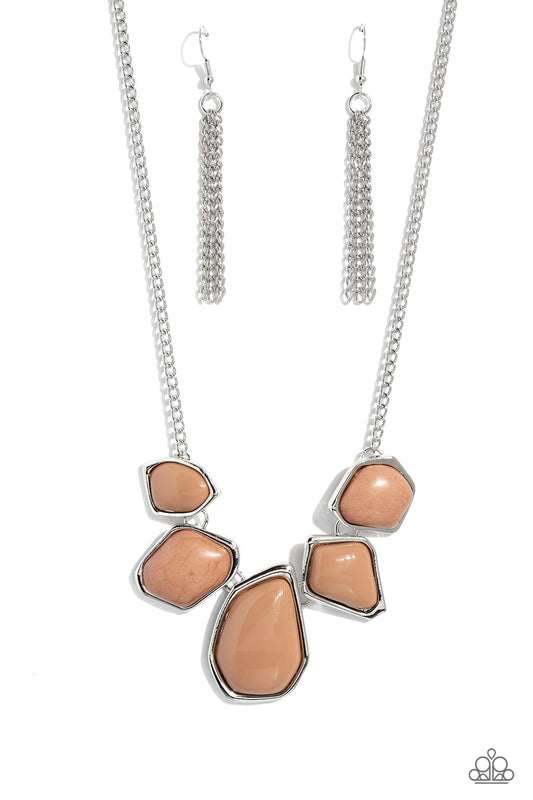 Beyond the Badlands - Brown Necklace Earring