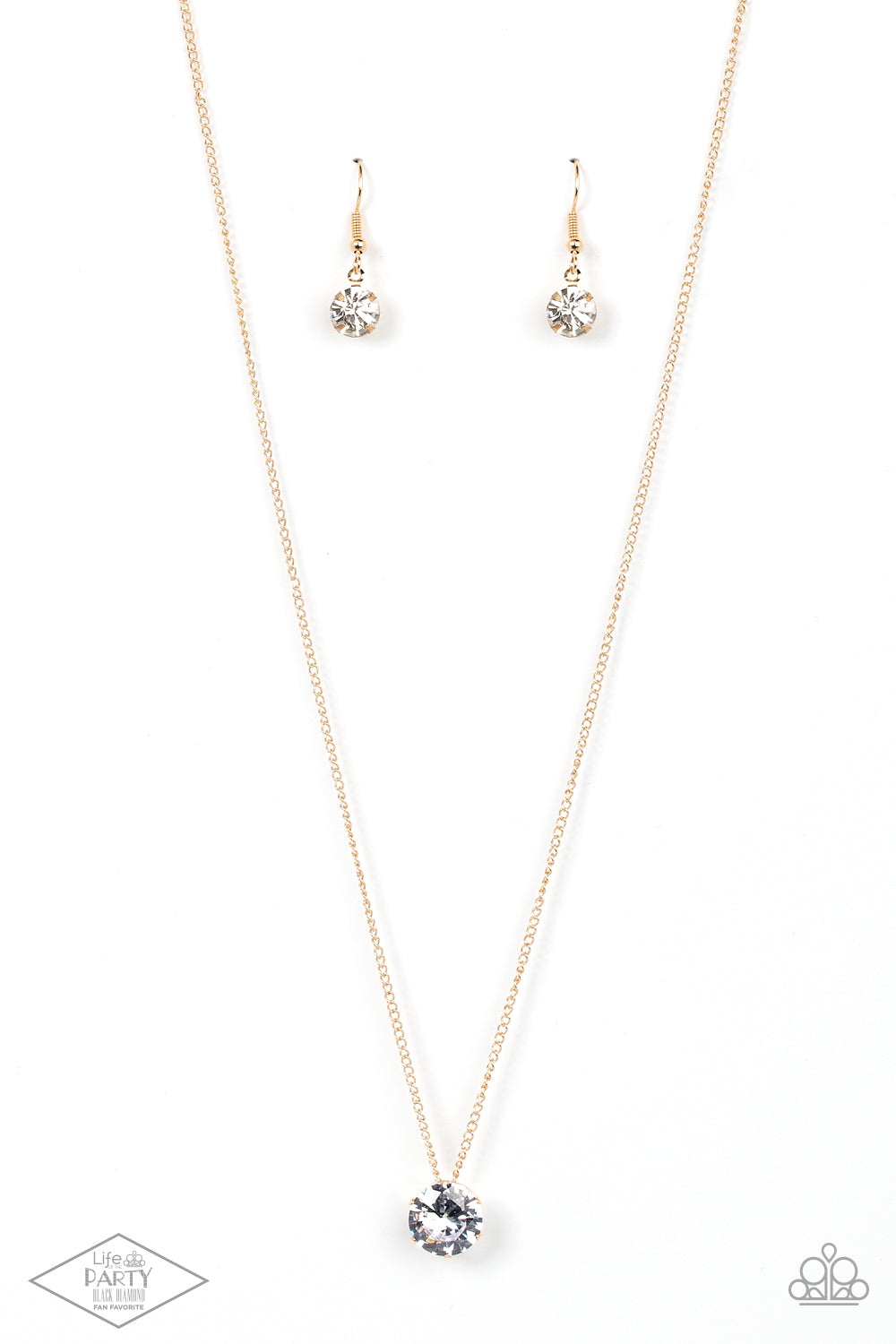 What A Gem - GoldNecklace Earring Set