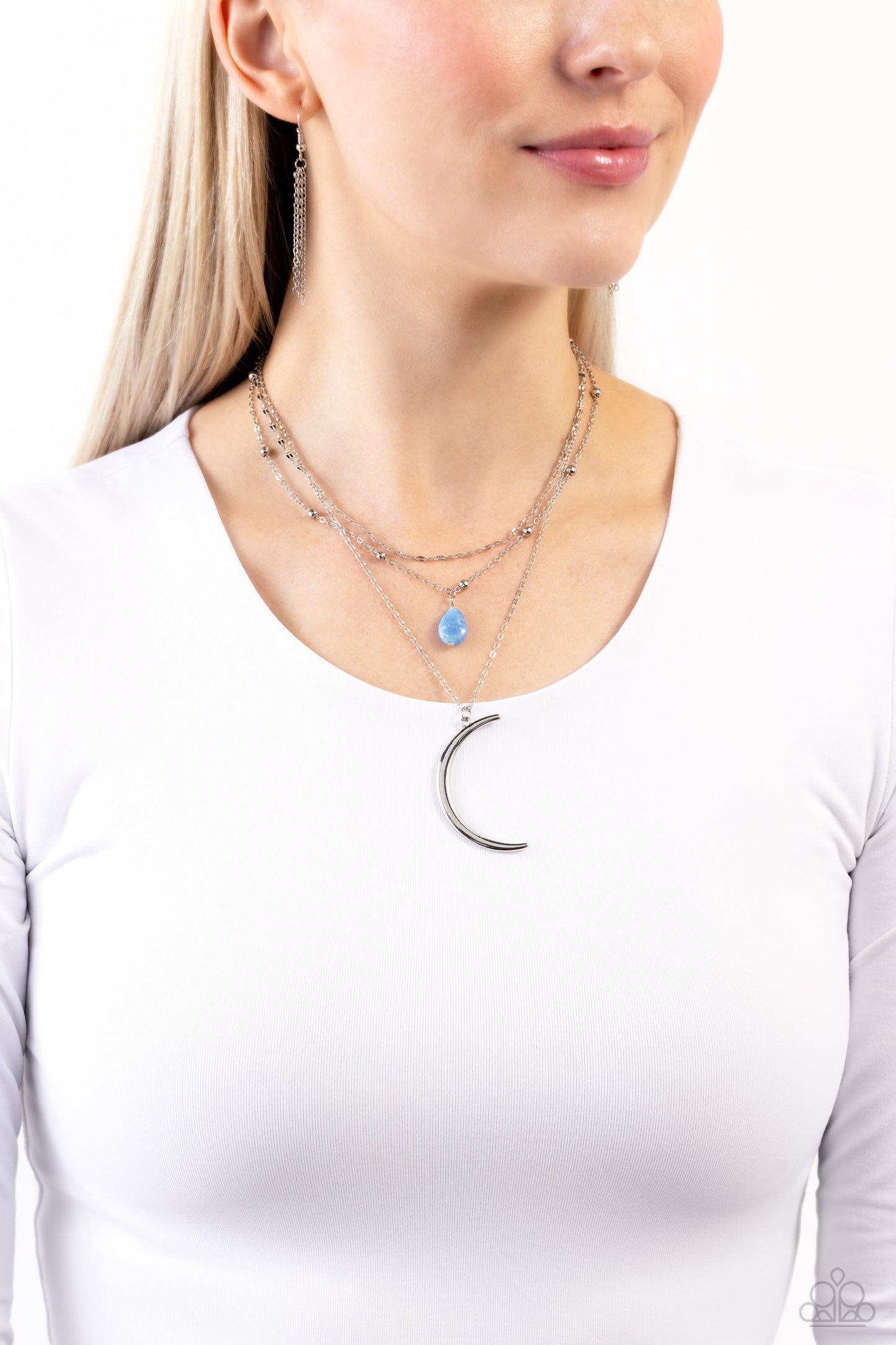 Lunar Landslide - Blue Necklace Earring Set