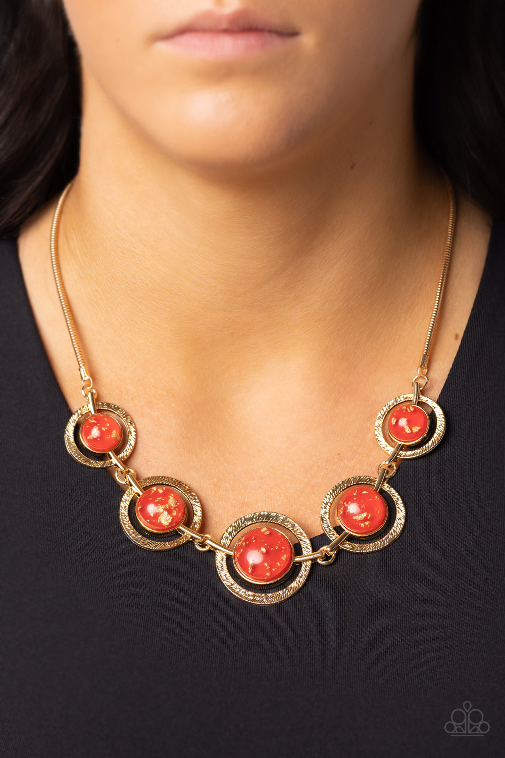 Sophisticated Showcase - Red Necklace Earring Set