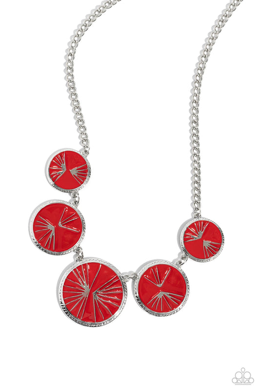 PALM Before the Storm - Red Necklace Earring Set