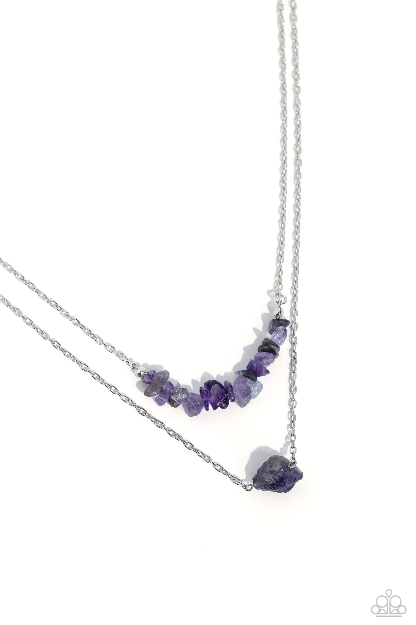 Chiseled Caliber - Purple Necklace Earring Set