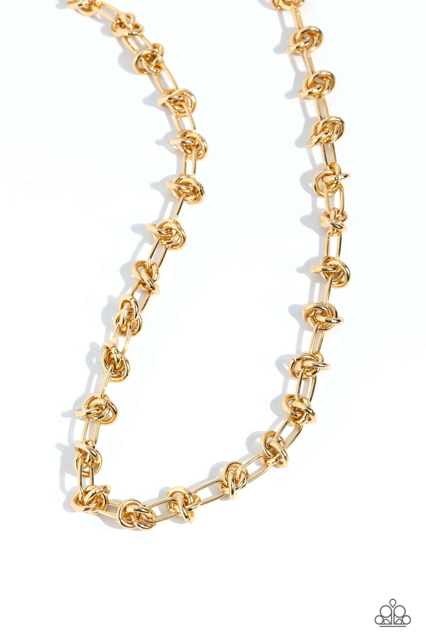 Knotted Kickoff - Gold Necklace Earring Set