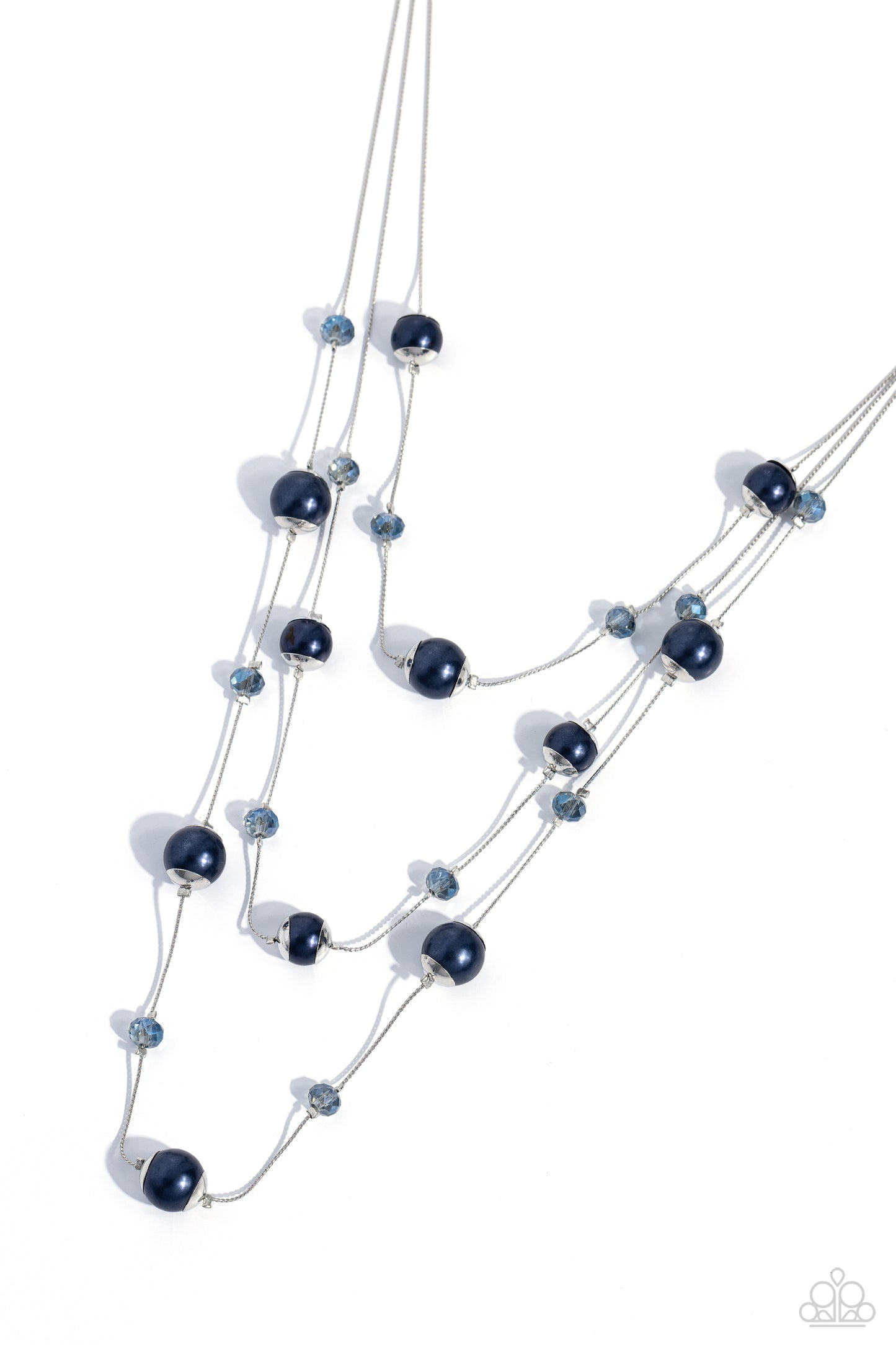 Glistening Gamut - Blue Necklace Earring Set