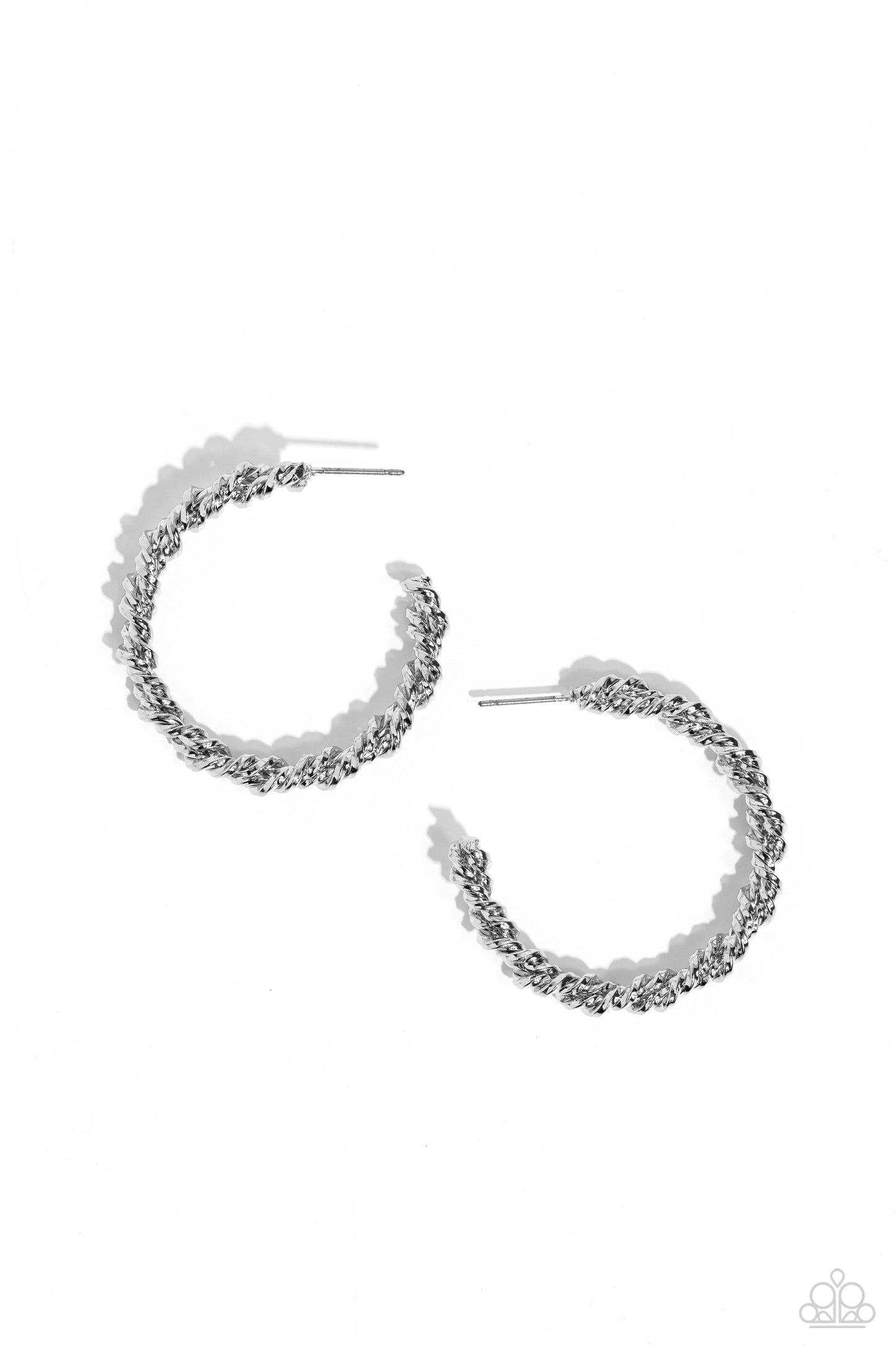 Braided Bravado - Silver Hoop Earring