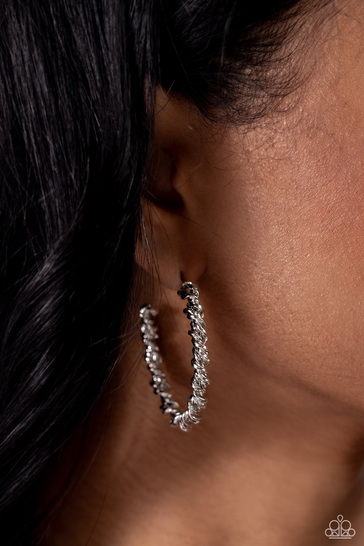 Braided Bravado - Silver Hoop Earring