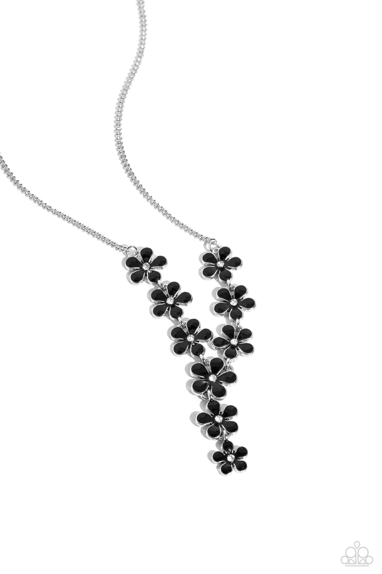 Flowering Feature - Black Necklace Earring set