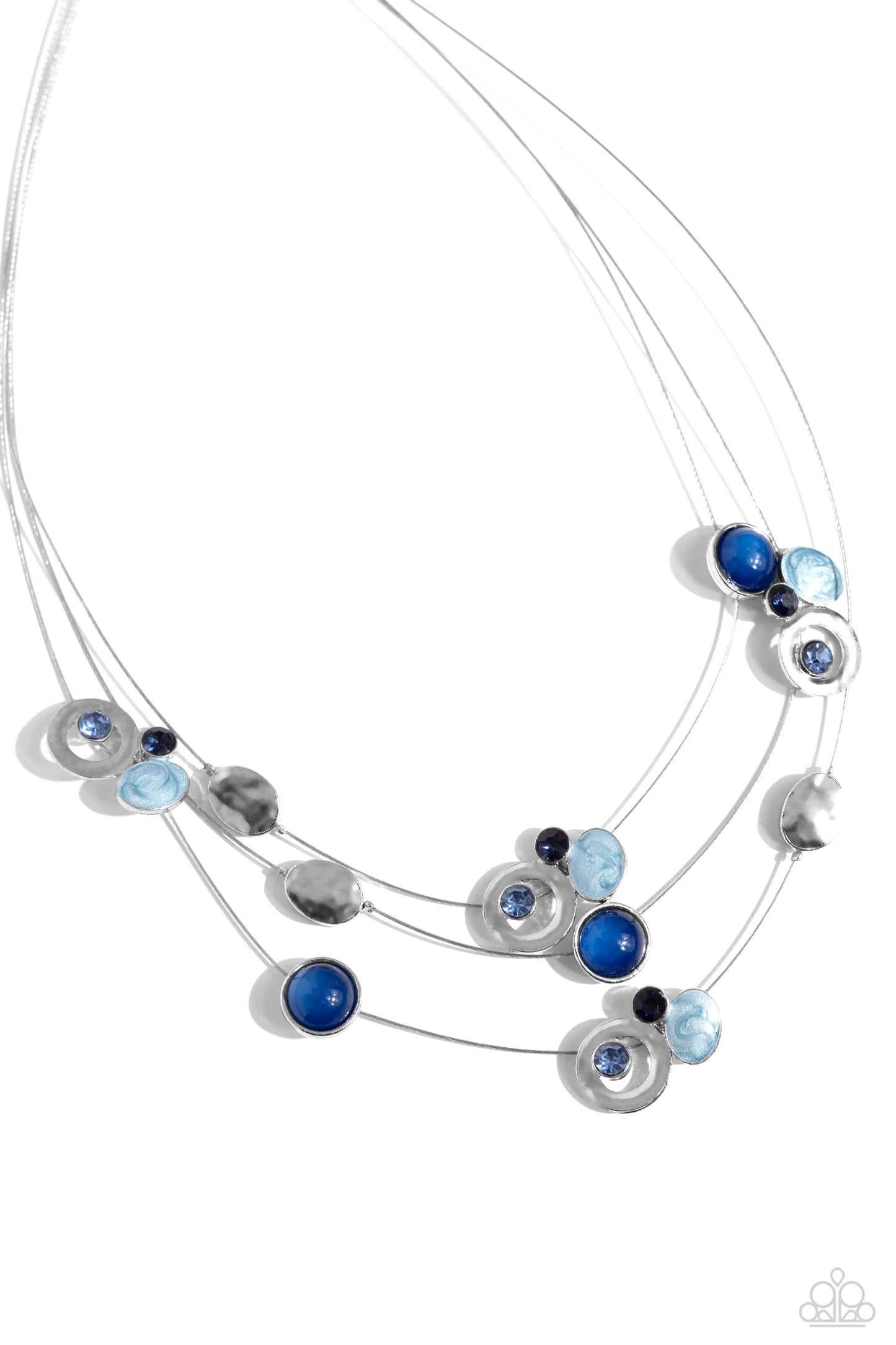 Affectionate Array - Blue Necklace Earring Set