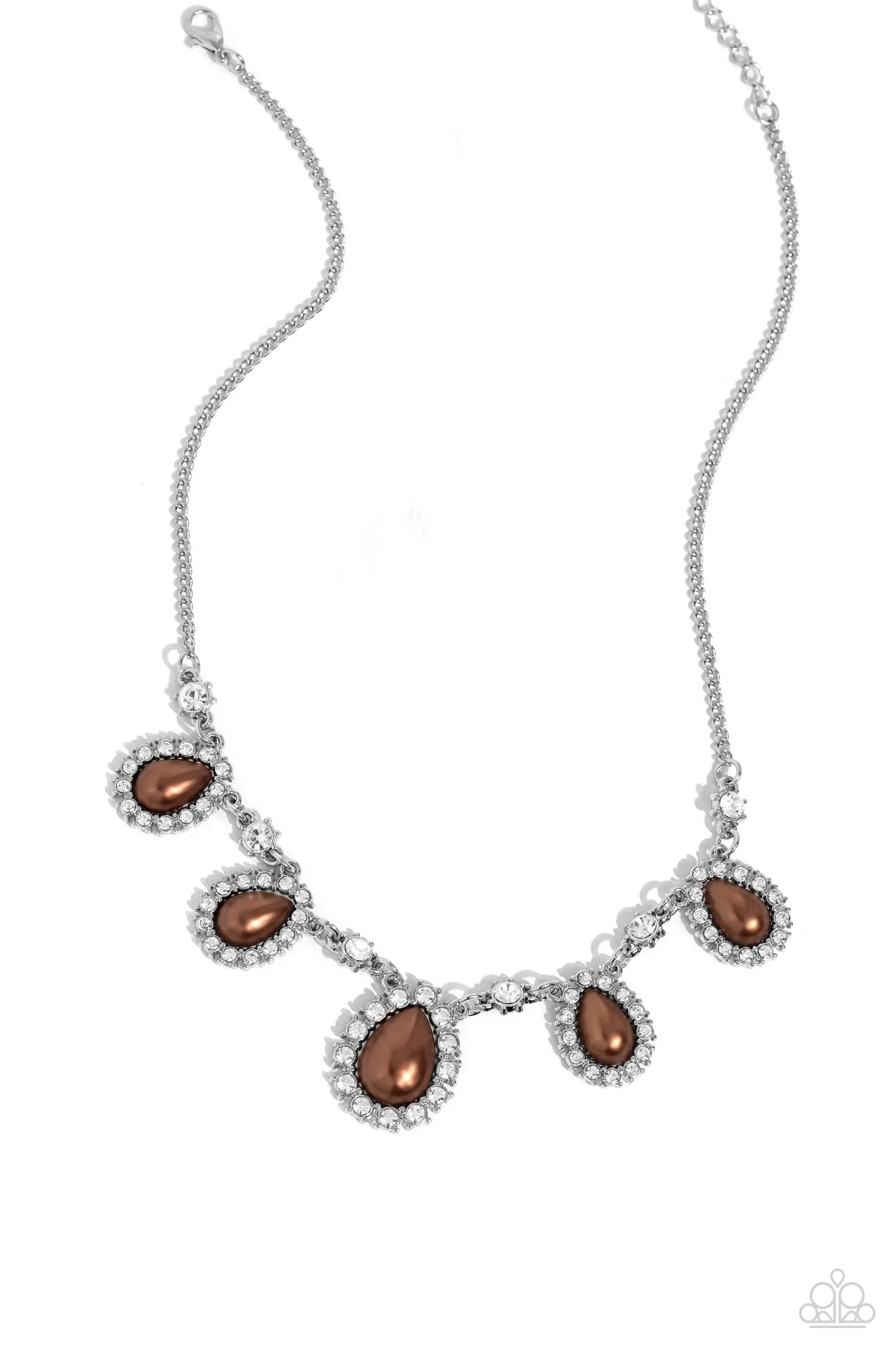 Teardrop Team - Brown Necklace Earring Set