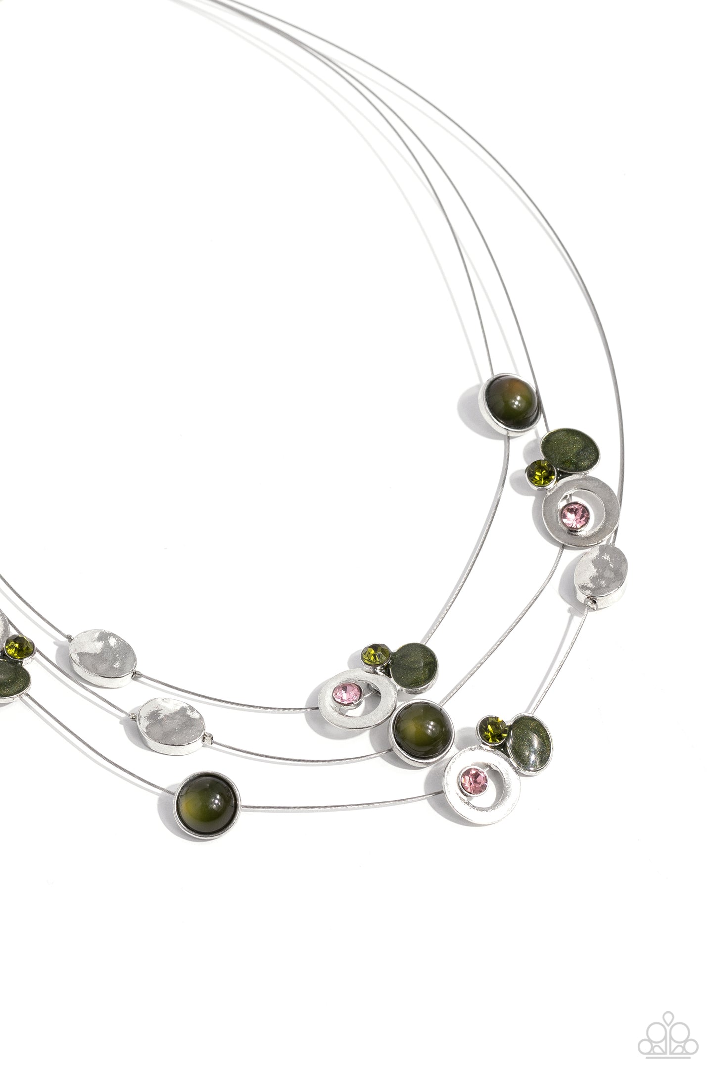 Affectionate Array - Green Necklace Earring set