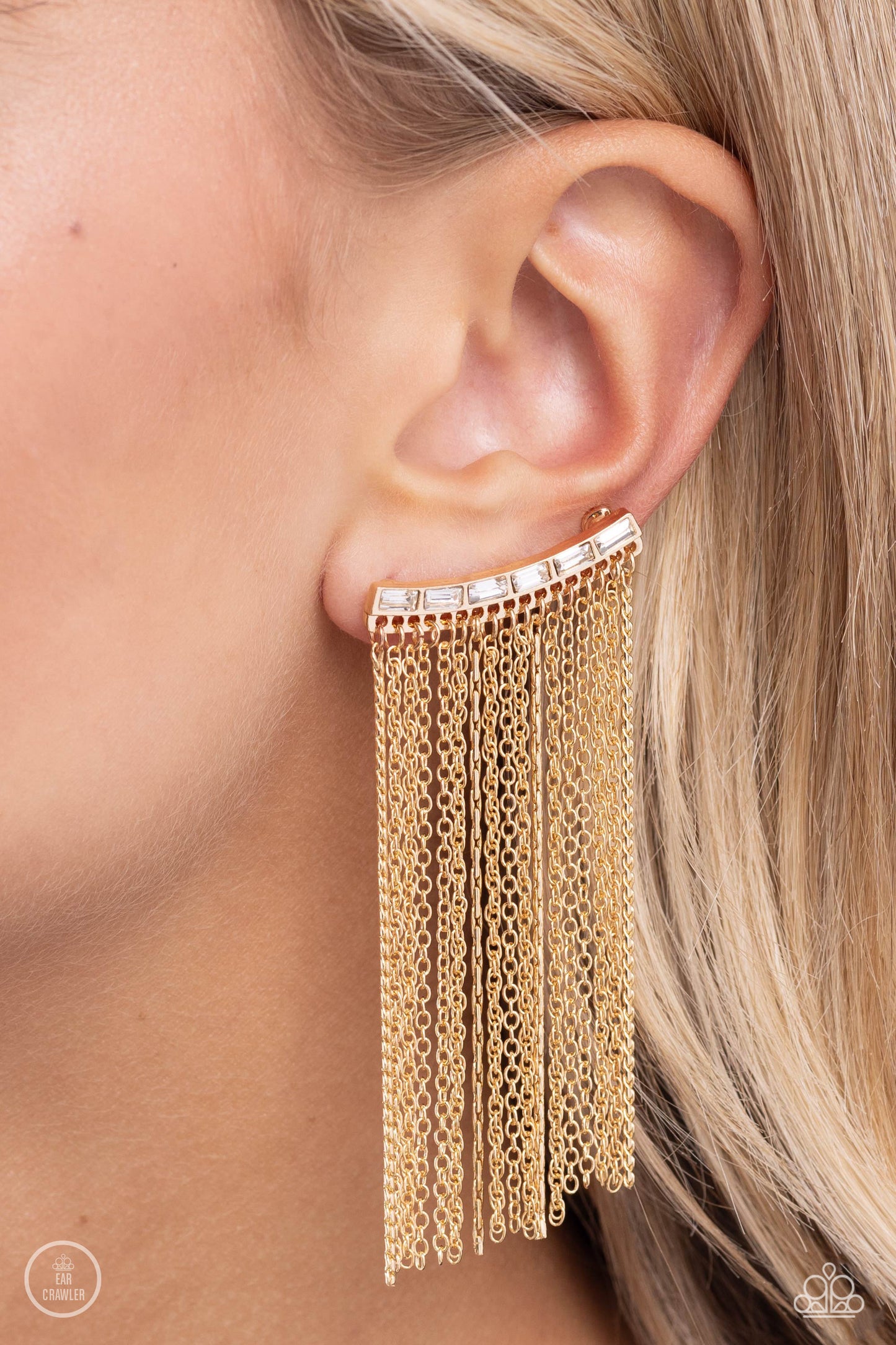 euding Fringe - Gold Earrings / Crawlers