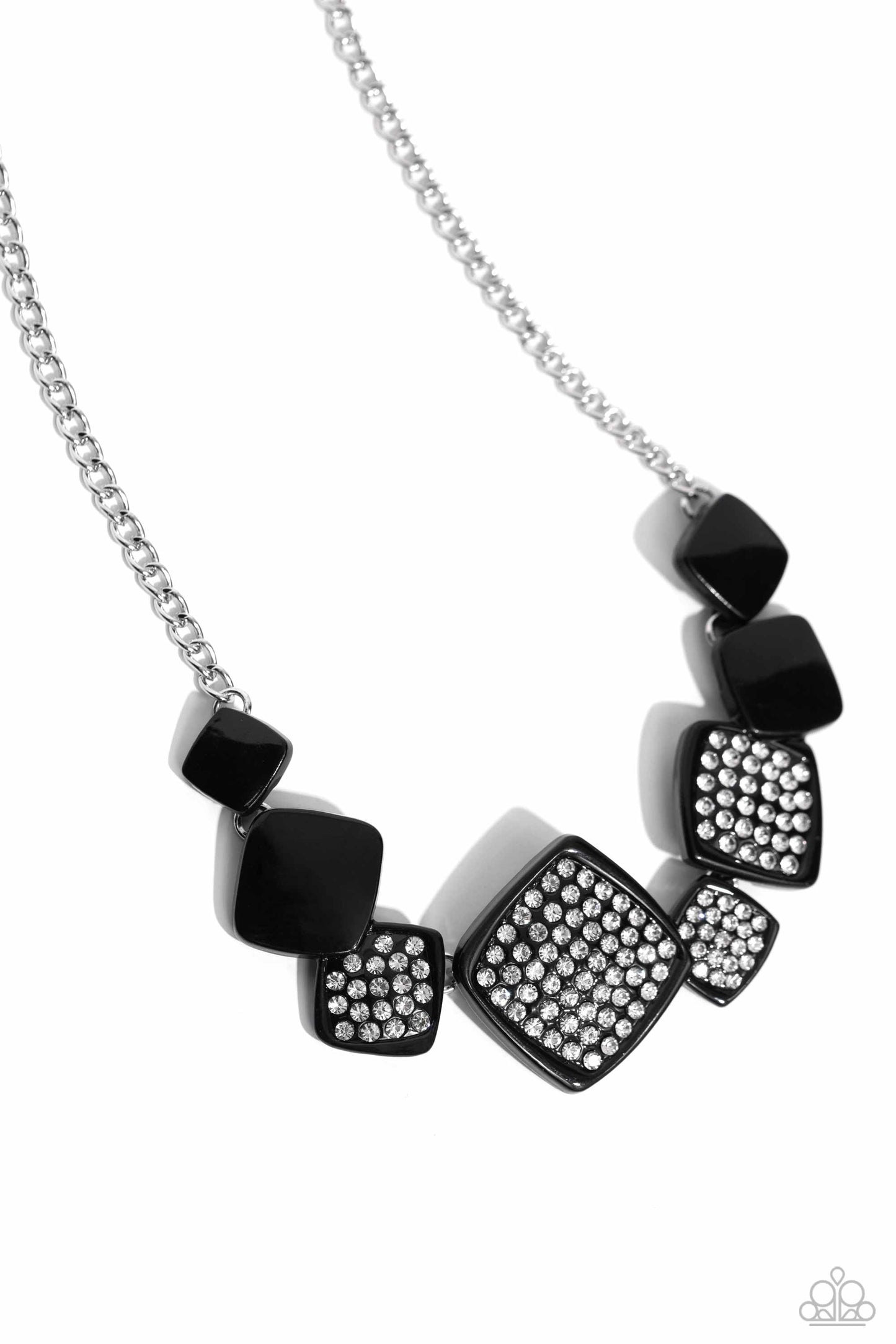 Twinkling Tables - Black Necklace Earring Set