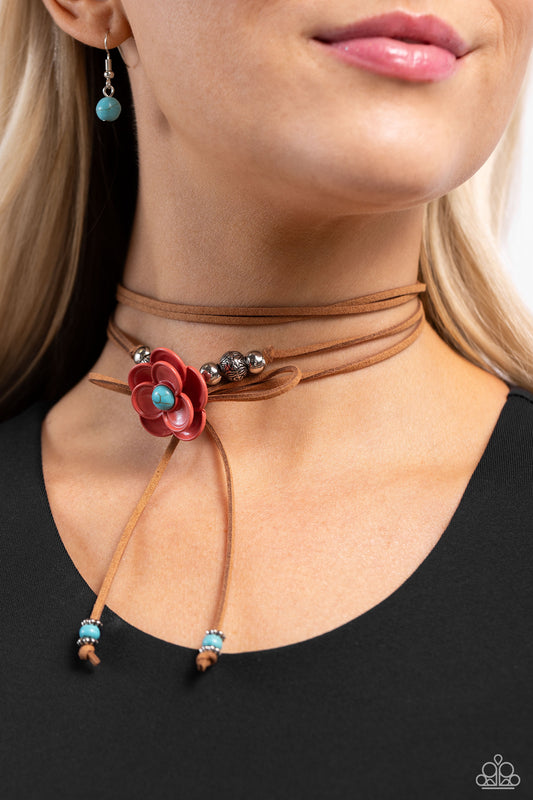 Wanderlust Wrap - Blue / Brown Necklace