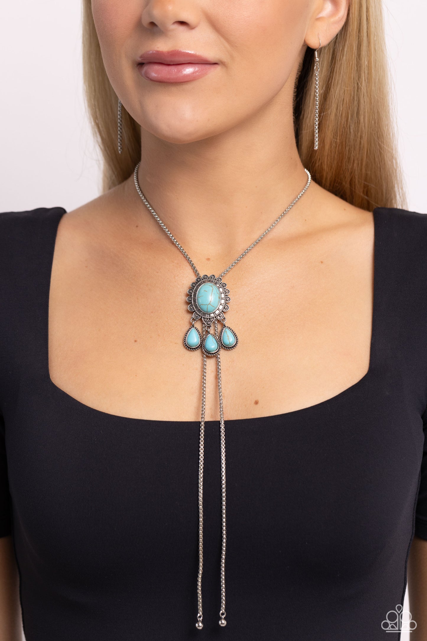 Seize the Serenity - Blue Necklace Earring Set