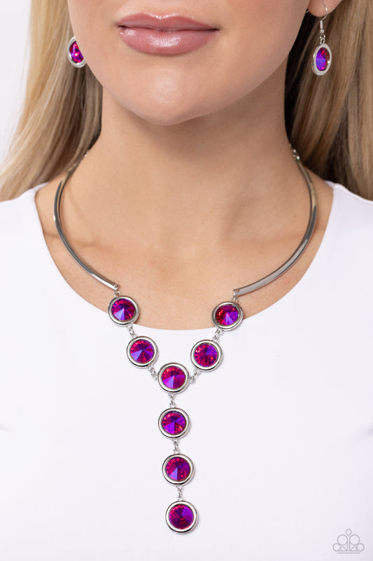 Cheers to Confidence - Pink Necklace Earring Set