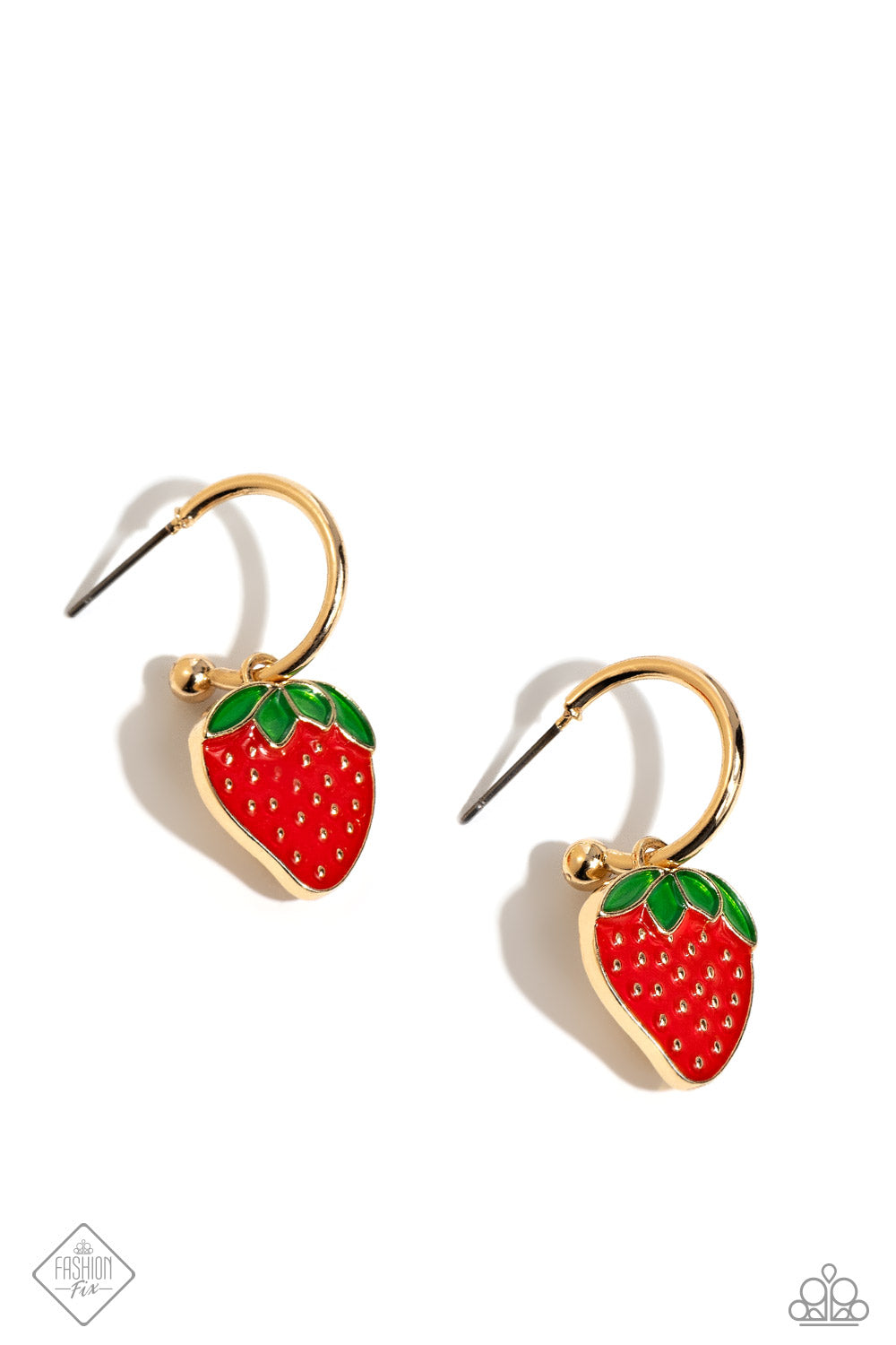 Fashionable Fruit - Gold Hoop Earrings