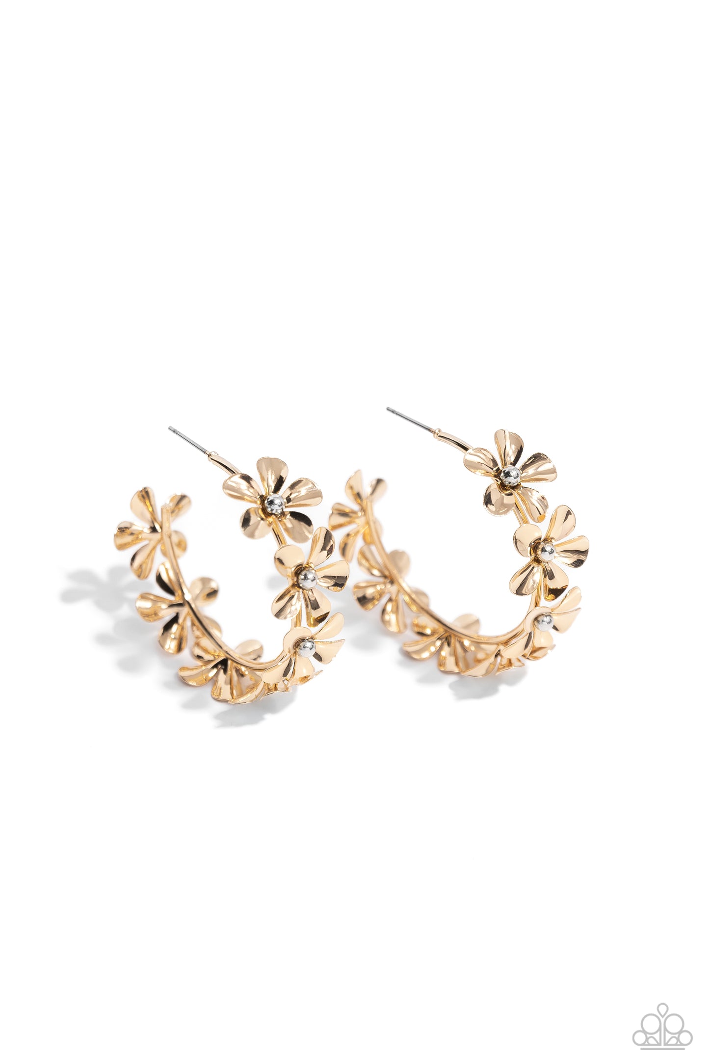 Floral Flamenco - Gold Hoop Earrings