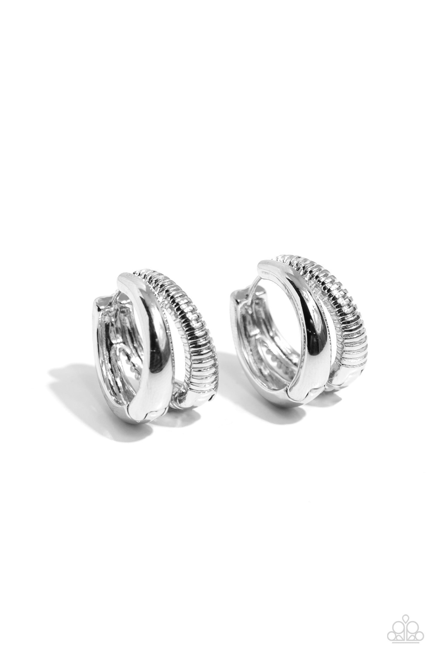 Textured Tremolo - Silver Hoops Earrings