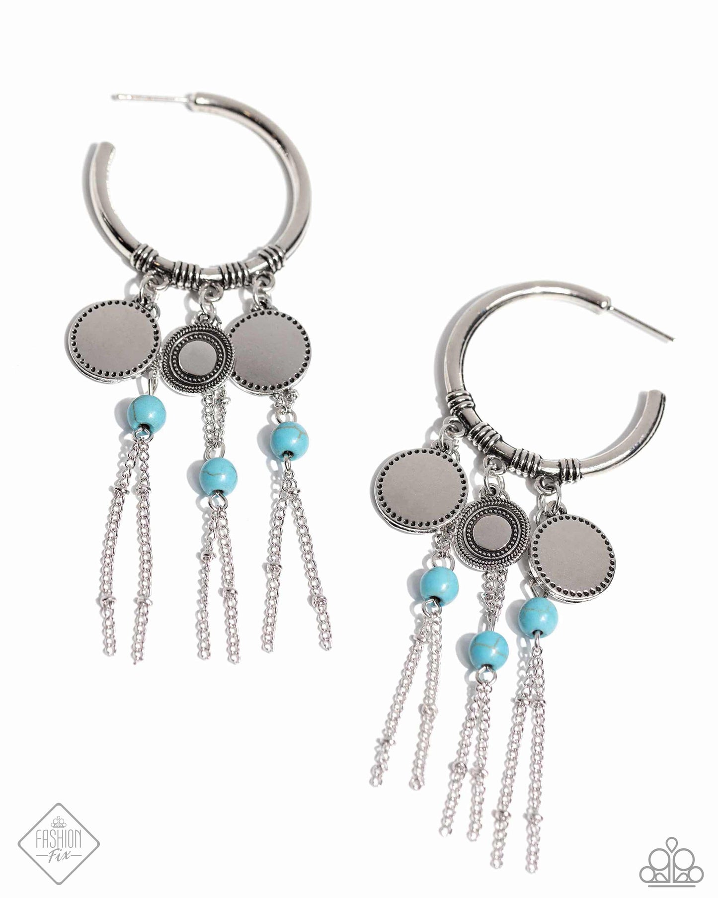 Peppy Pinnacle - Blue Hoop Earrings