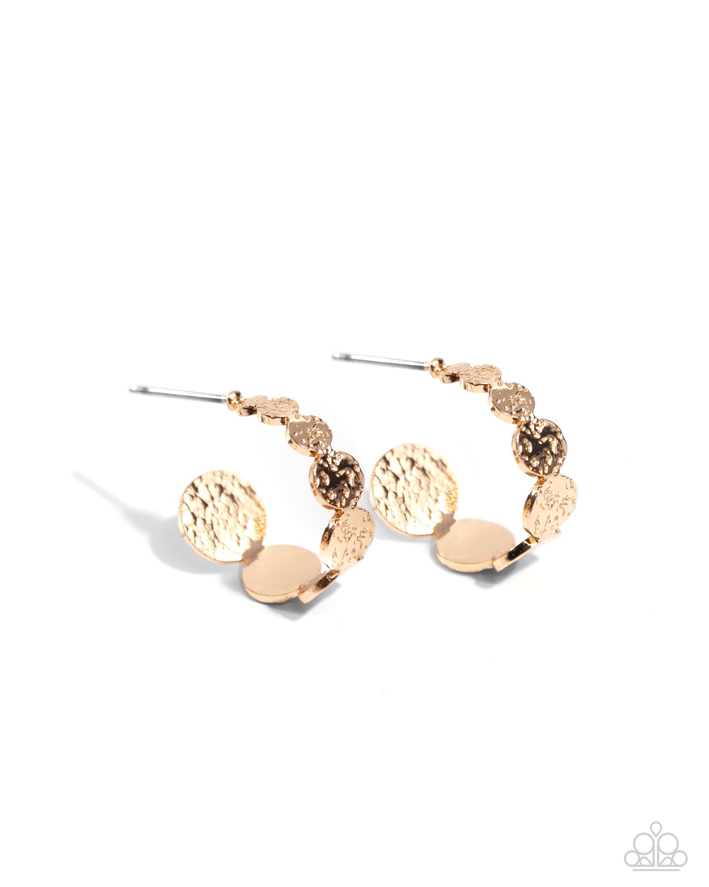 Textured Tease - Gold Hoop Earrings