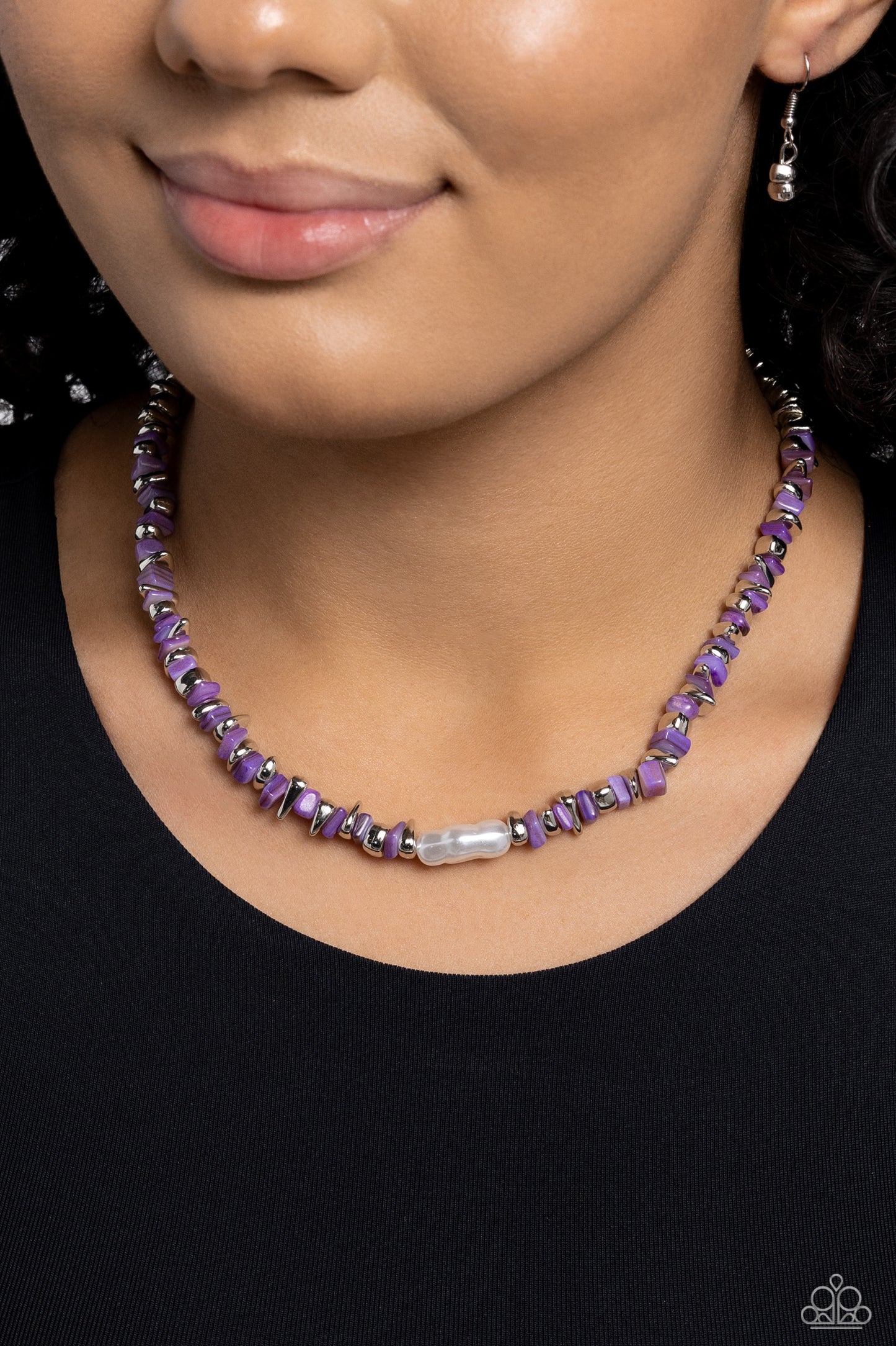 Seasonal Socialite - Purple Necklace Earring Set