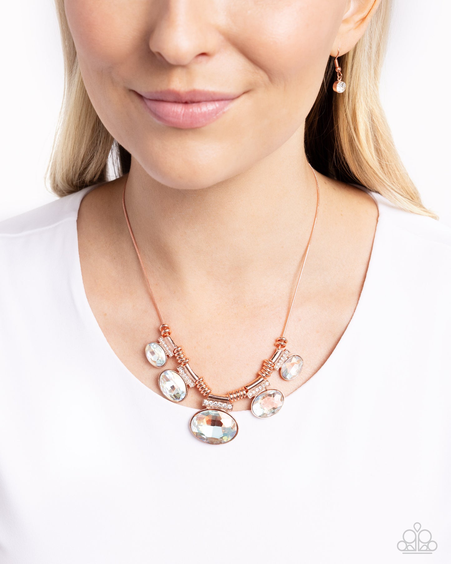 Socialite Status - Copper Necklace Earring Set