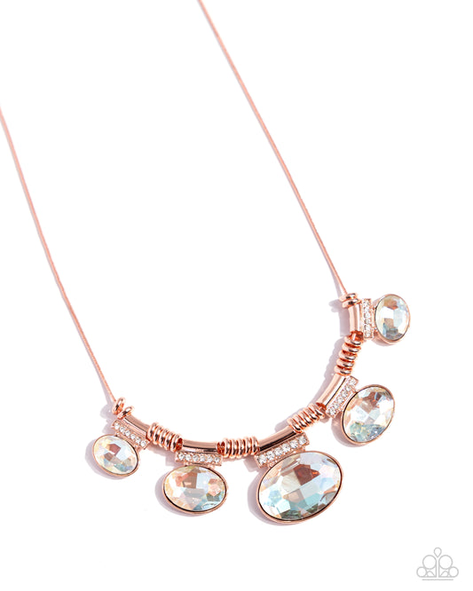 Socialite Status - Copper Necklace Earring Set