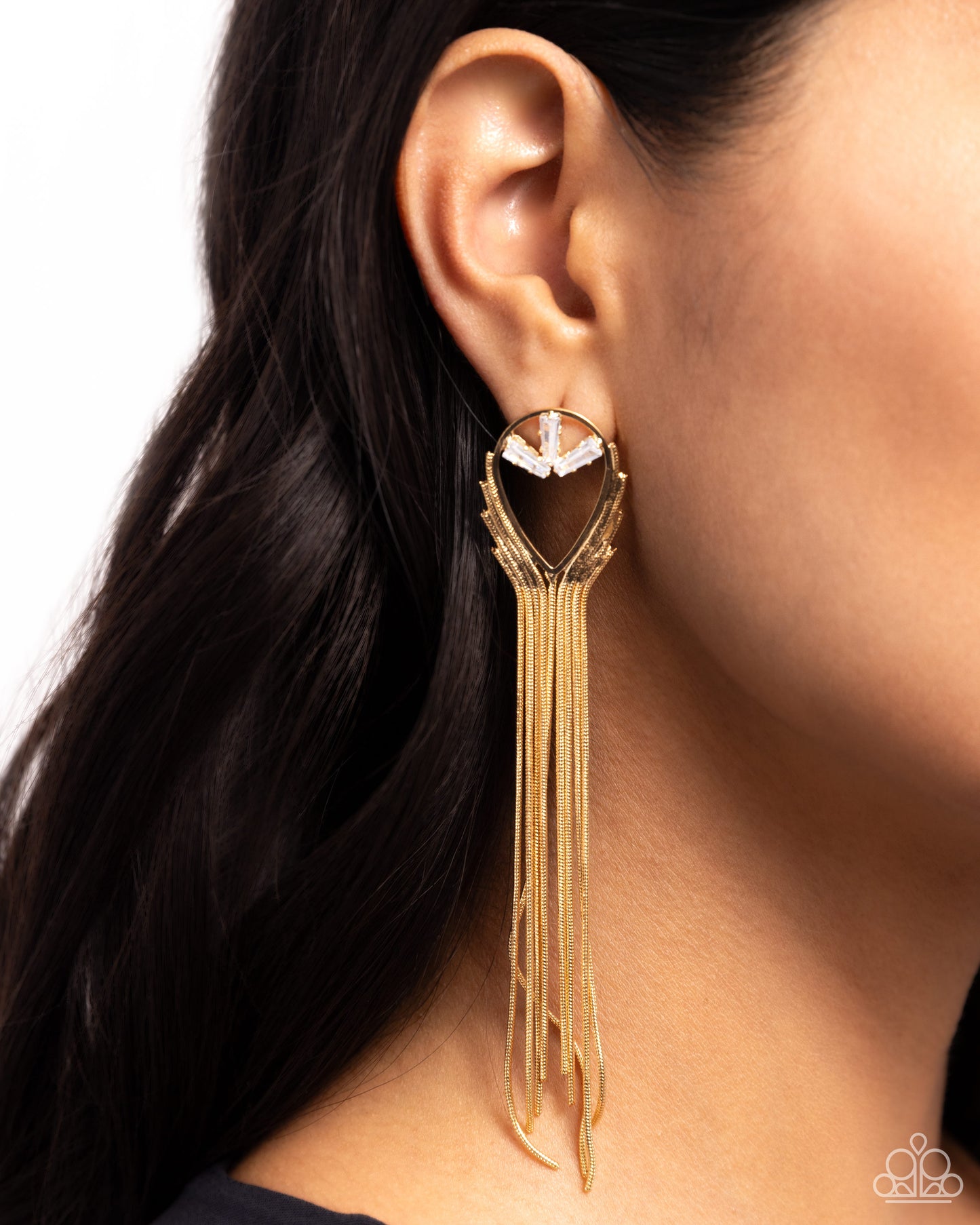 Elongated Effervescence - Gold Earrings