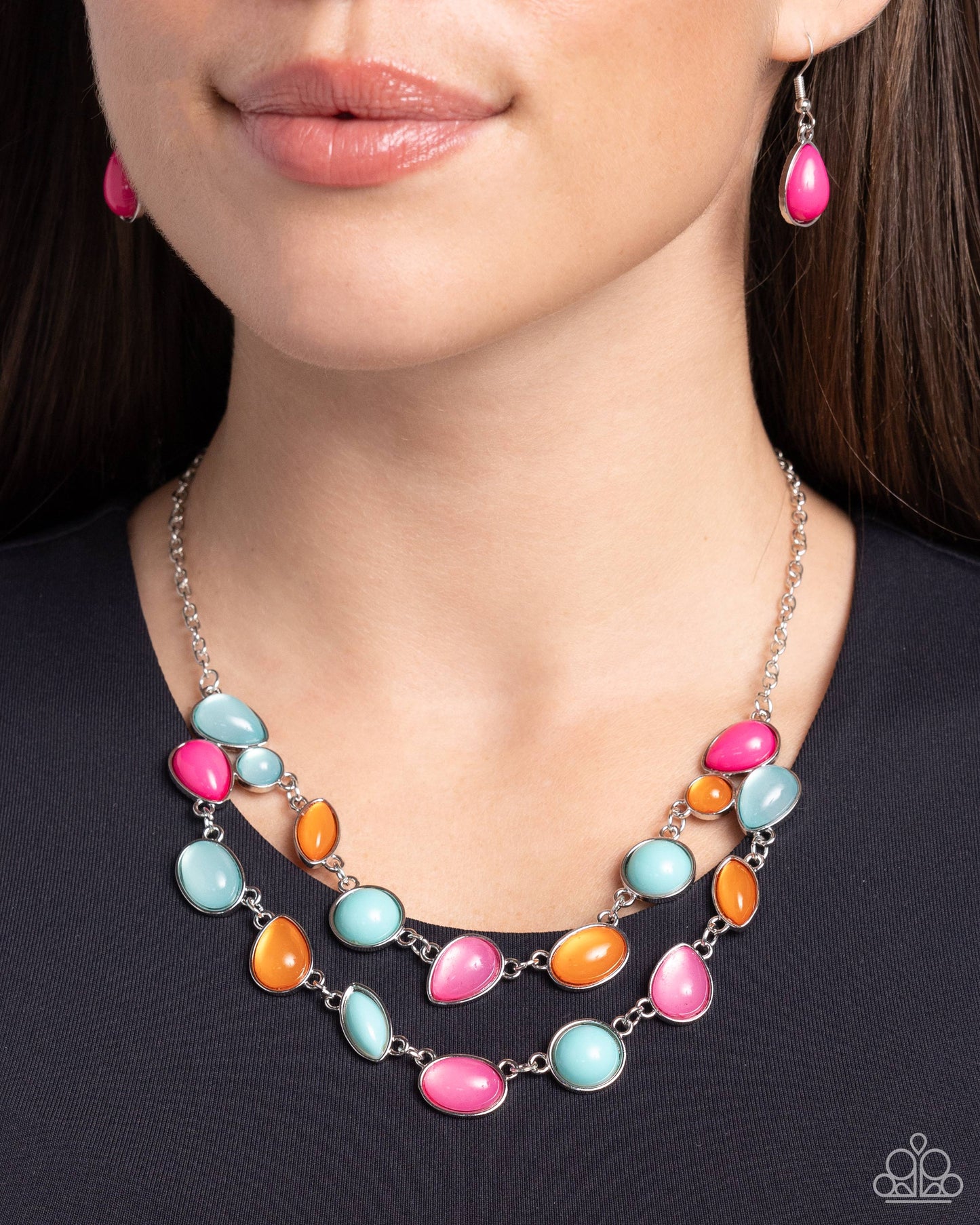 Variety Vogue - Pink Necklace Earring Set