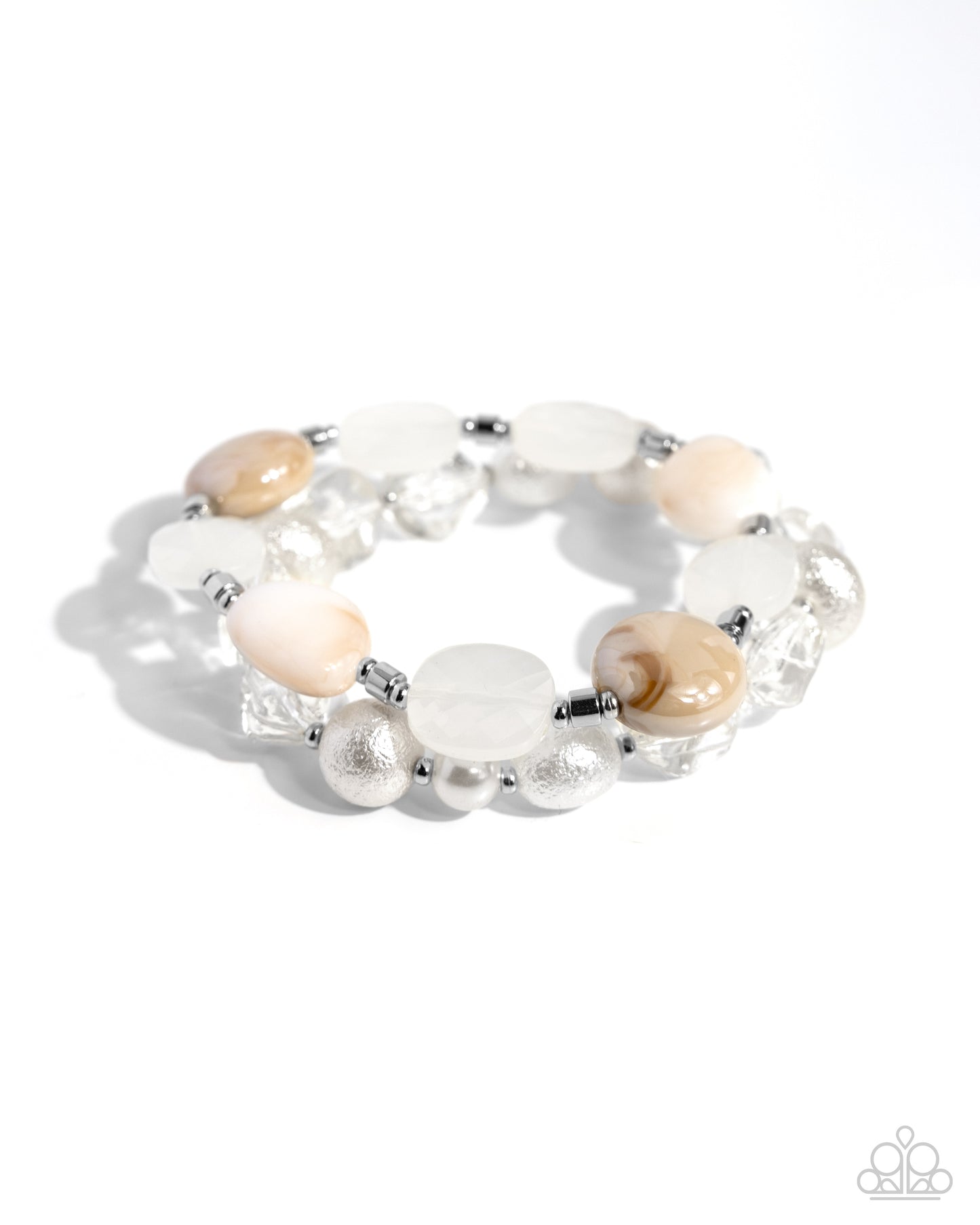 Essential Elegance - White Necklace Earring & bracelet Set Of 2