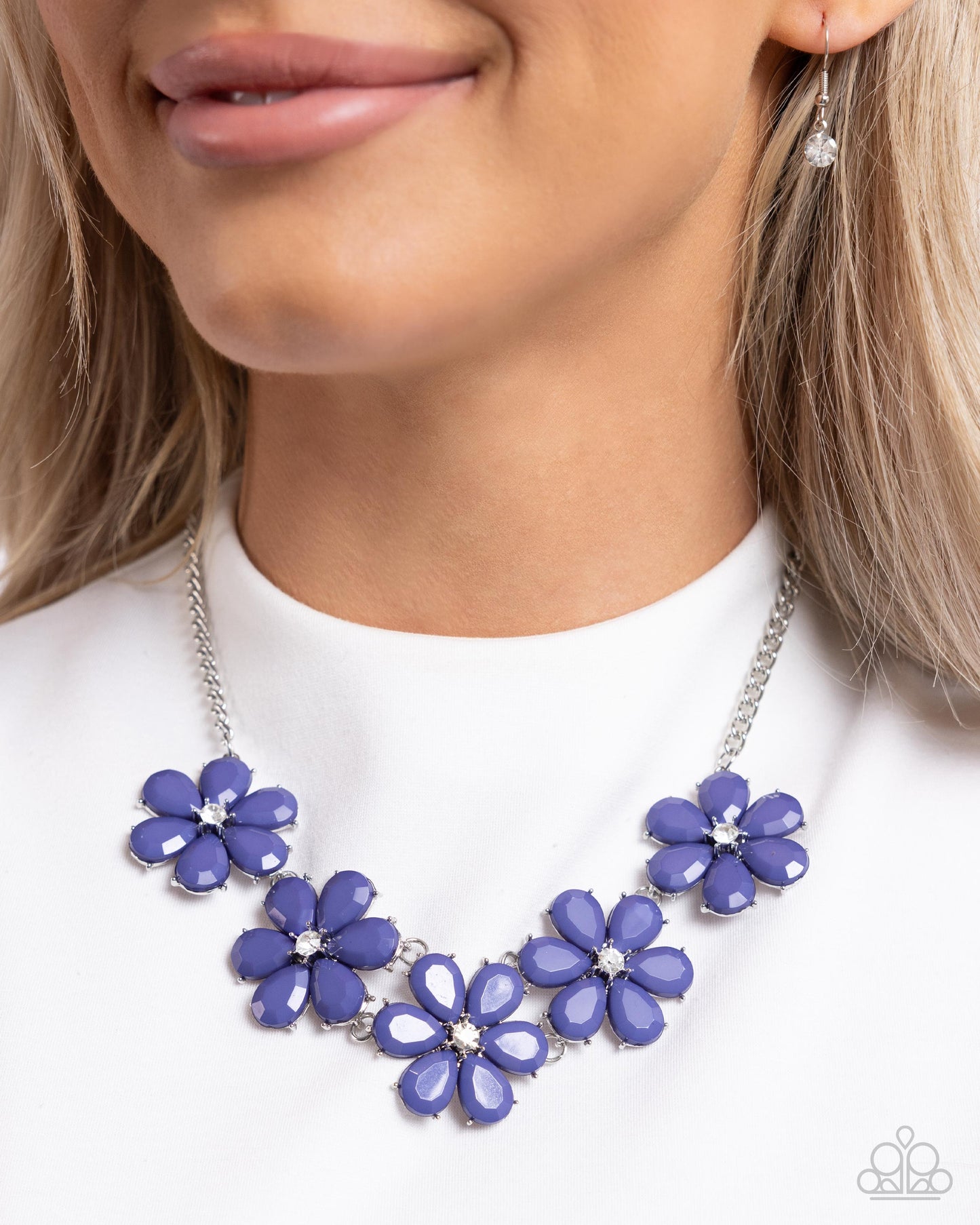 Floral Fun - Blue Necklace Earring set