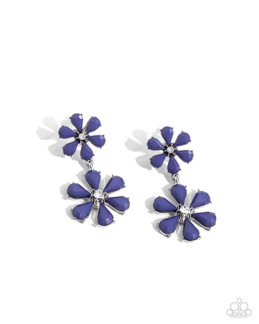 A Blast of Blossoms - Blue Earrings