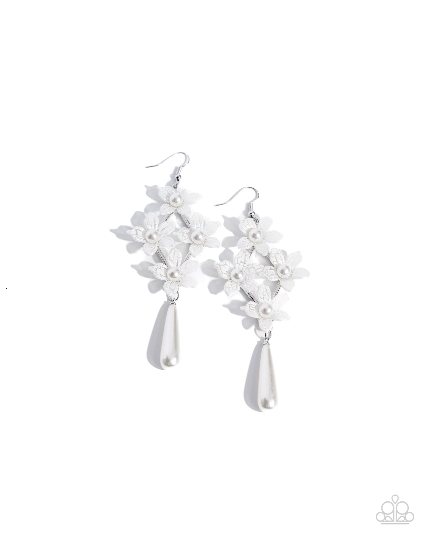 Vintage Veining - White Earrings