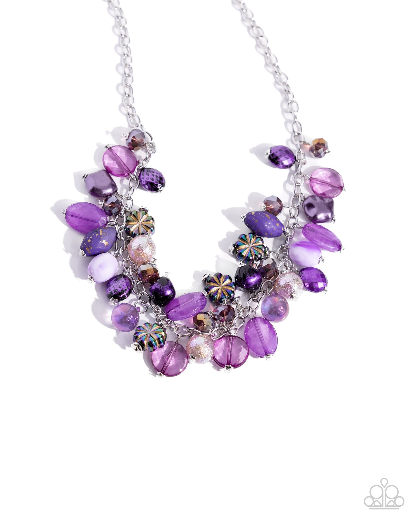 Offbeat Ofrenda - Purple Necklace Earring Set