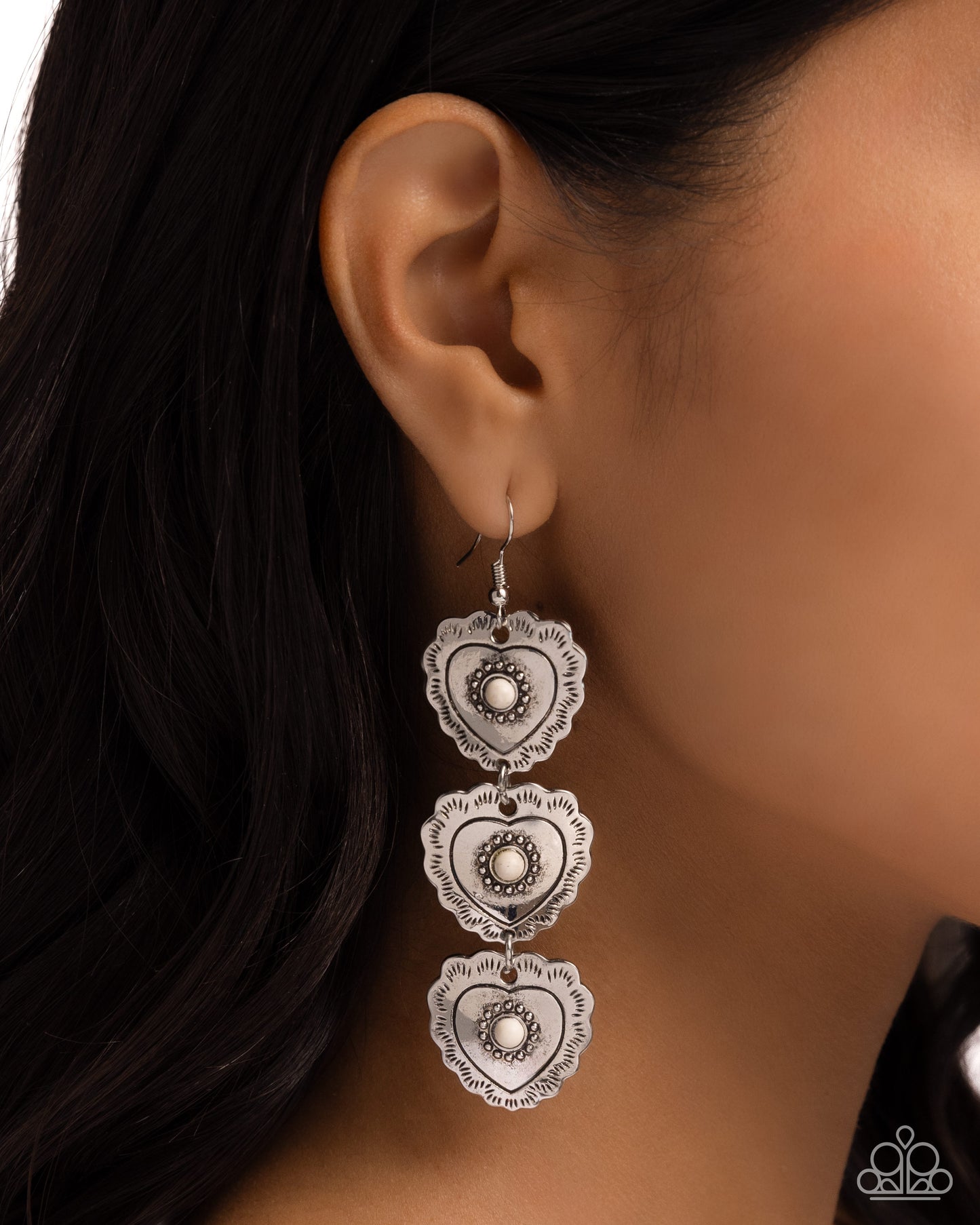 Vintage Allure - White Earrings