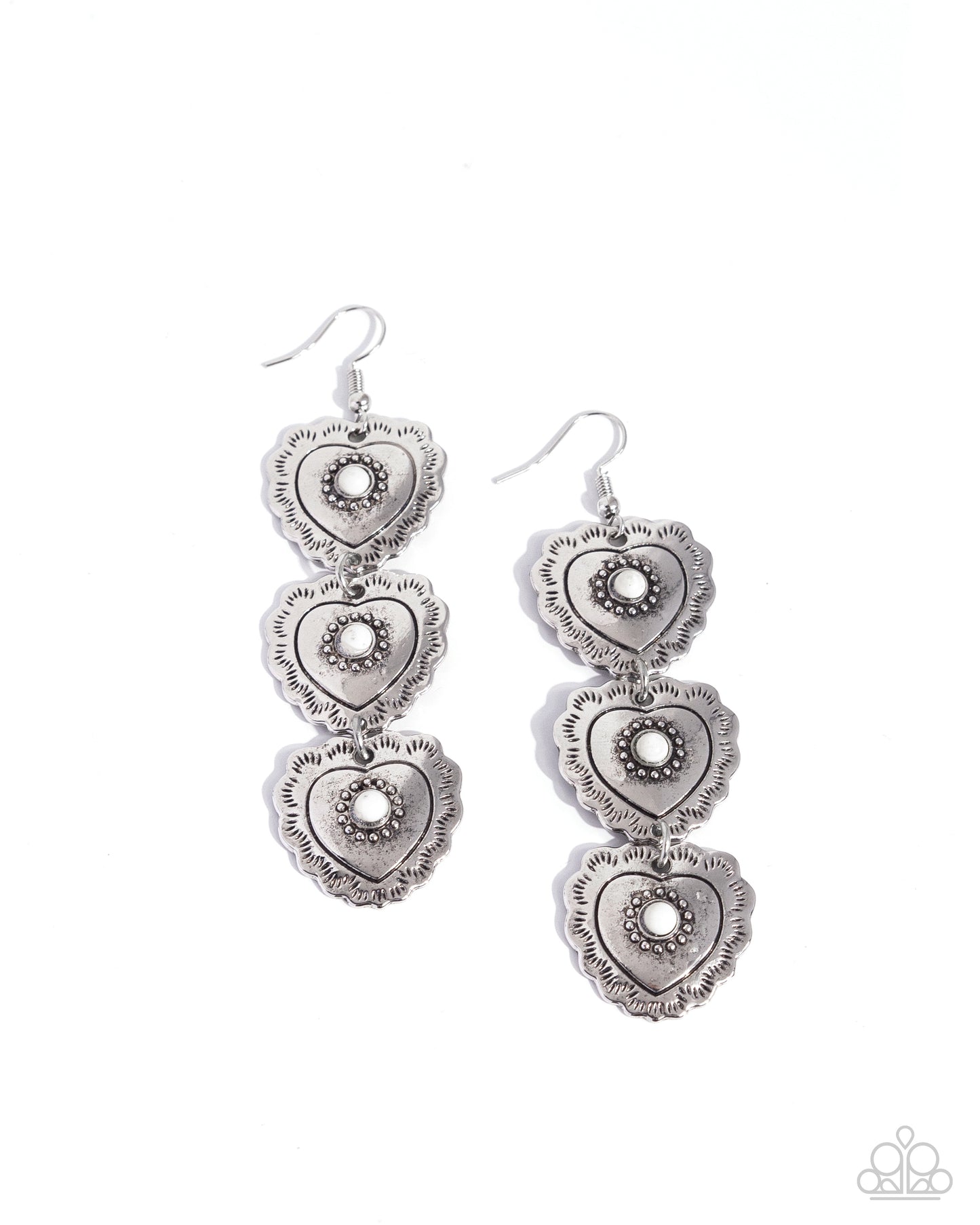 Vintage Allure - White Earrings