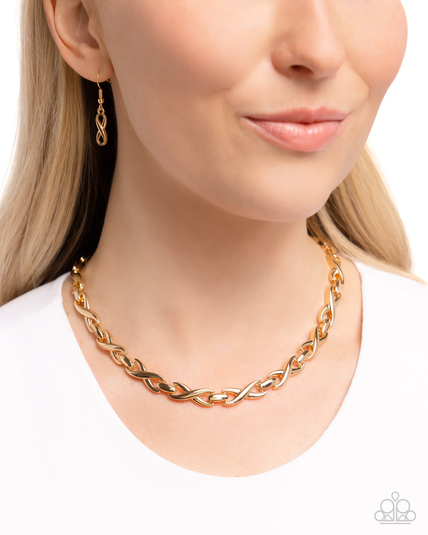 Infinite Influence - Gold Necklace Earring Set