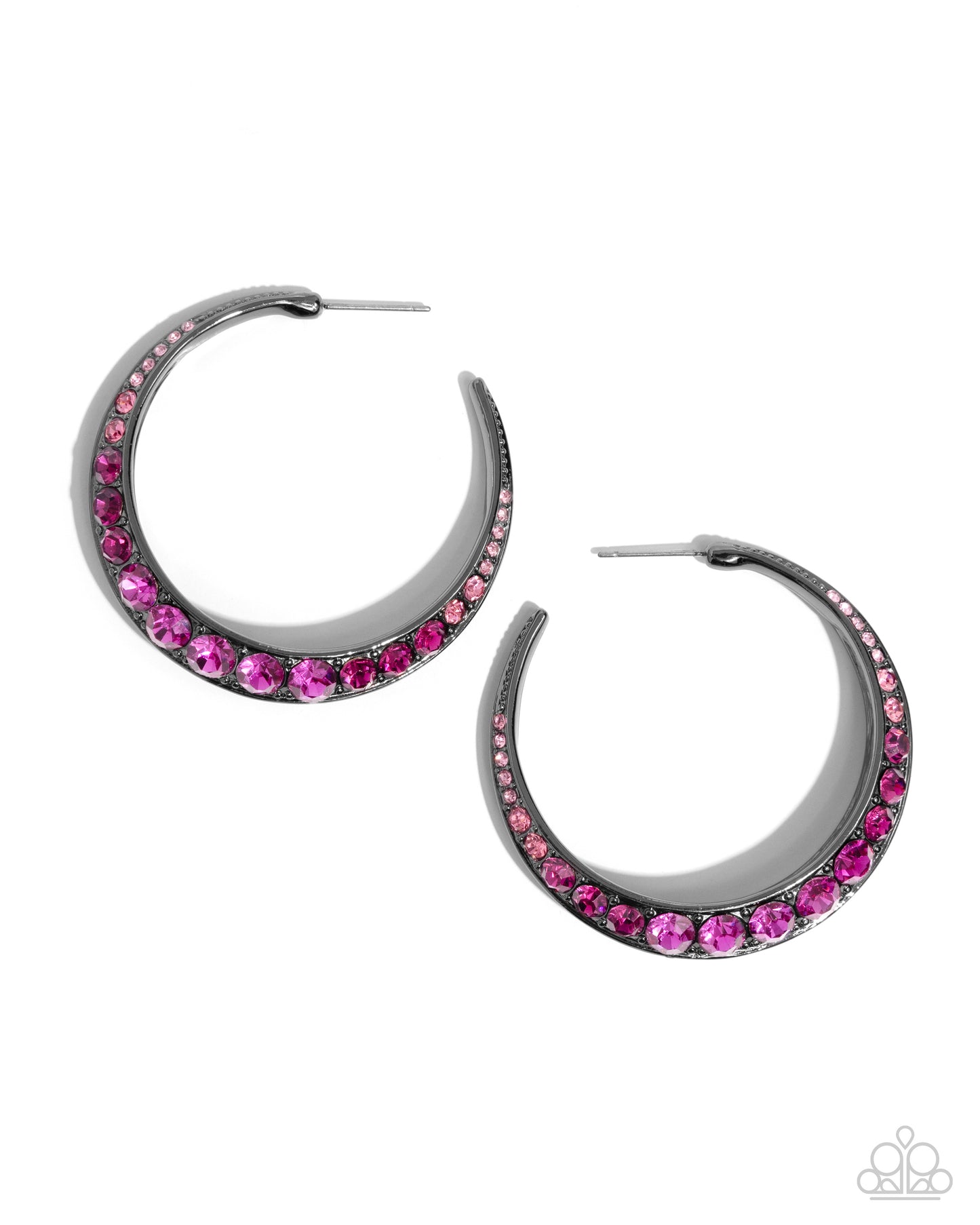 Embedded Edge - Pink Hoops Earring